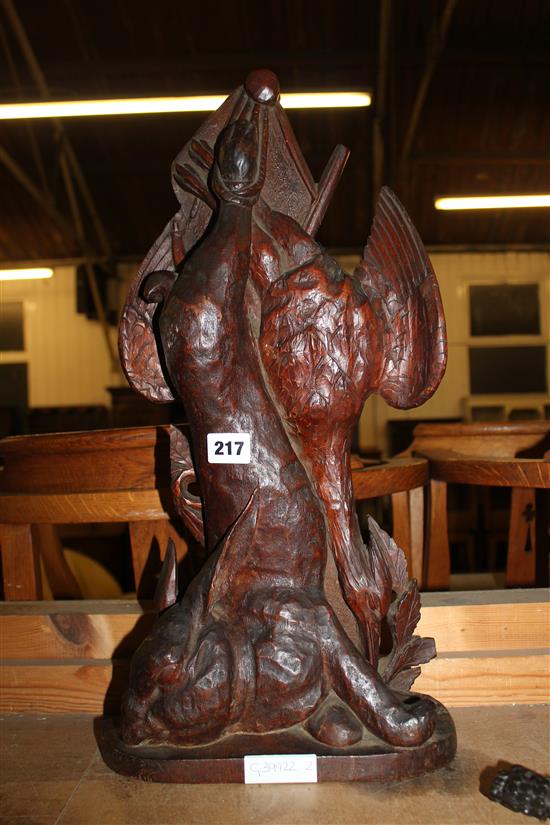 Edwardian mahogany carving